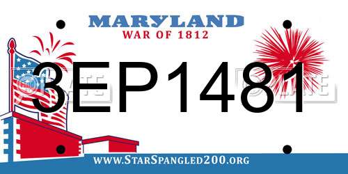 3EP1481 Maryland License Plate