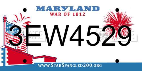 3EW4529 Maryland License Plate
