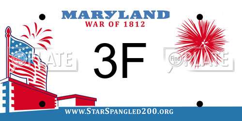 3F Maryland License Plate