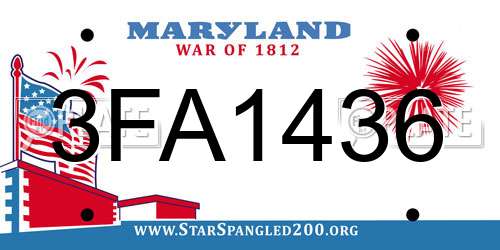 3FA1436 Maryland License Plate