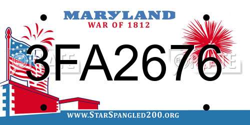 3FA2676 Maryland License Plate