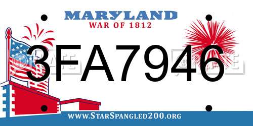 3FA7946 Maryland License Plate