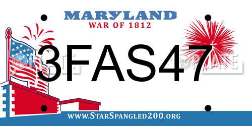 3FAS47 Maryland License Plate