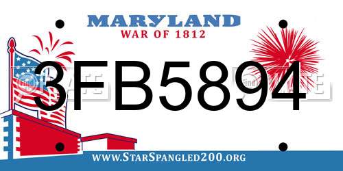3FB5894 Maryland License Plate