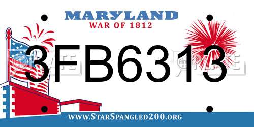 3FB6313 Maryland License Plate