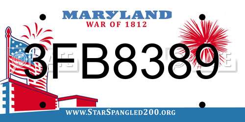 3FB8389 Maryland License Plate