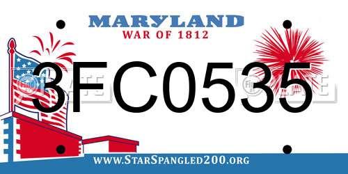 3FC0535 Maryland License Plate