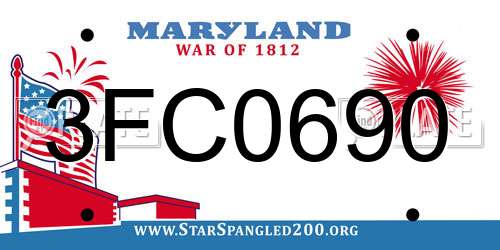 3FC0690 Maryland License Plate