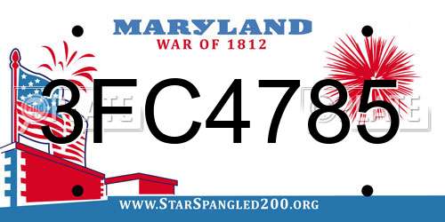 3FC4785 Maryland License Plate