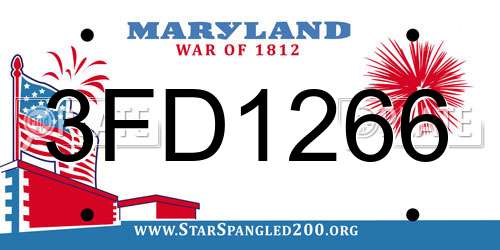 3FD1266 Maryland License Plate