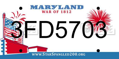 3FD5703 Maryland License Plate