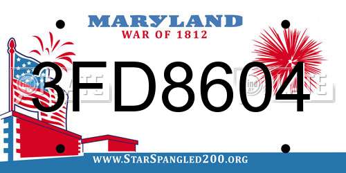 3FD8604 Maryland License Plate