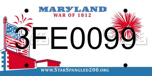 3FE0099 Maryland License Plate