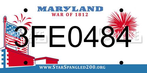 3FE0484 Maryland License Plate