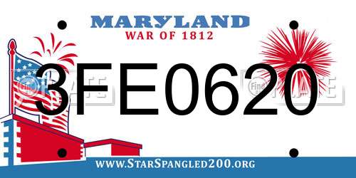 3FE0620 Maryland License Plate