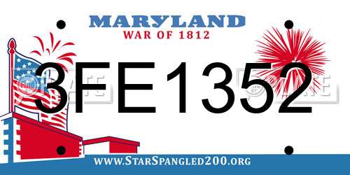 3FE1352 Maryland License Plate
