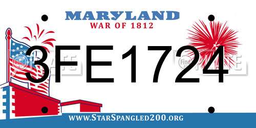 3FE1724 Maryland License Plate
