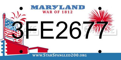 3FE2677 Maryland License Plate