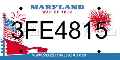 3FE4815 Maryland License Plate