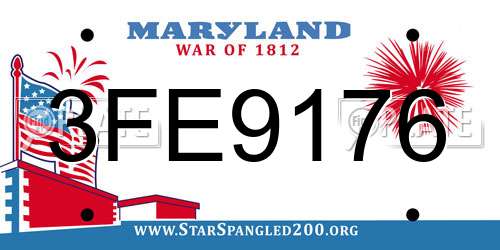 3FE9176 Maryland License Plate