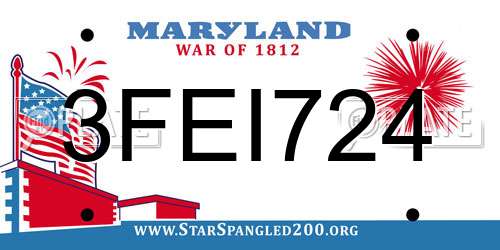 3FEI724 Maryland License Plate