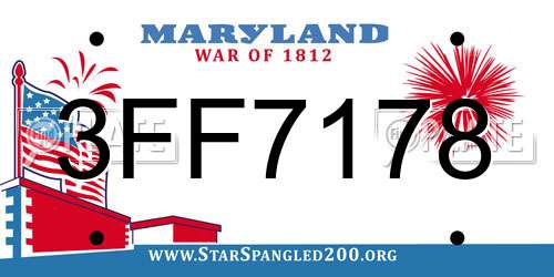 3FF7178 Maryland License Plate