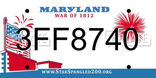 3FF8740 Maryland License Plate