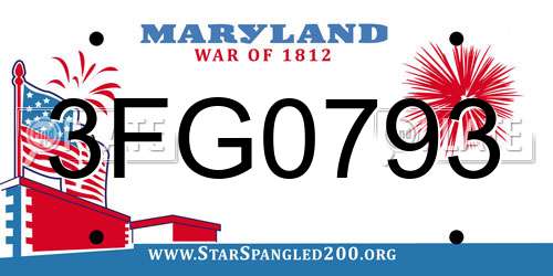 3FG0793 Maryland License Plate