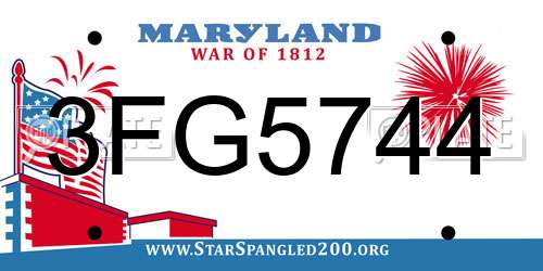 3FG5744 Maryland License Plate
