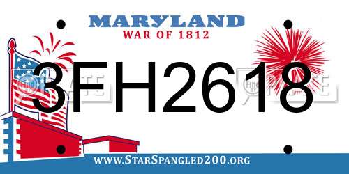 3FH2618 Maryland License Plate