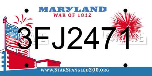 3FJ2471 Maryland License Plate