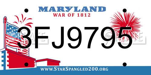 3FJ9795 Maryland License Plate