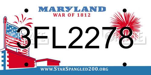 3FL2278 Maryland License Plate