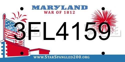 3FL4159 Maryland License Plate