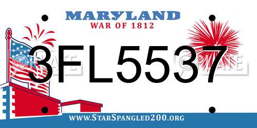 3FL5537 Maryland License Plate