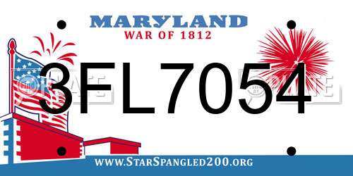 3FL7054 Maryland License Plate