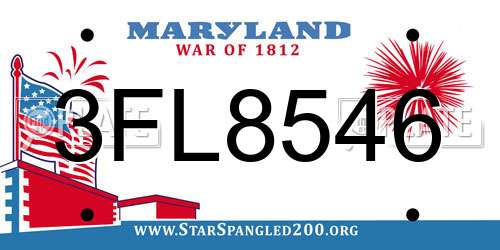 3FL8546 Maryland License Plate