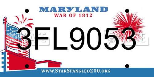 3FL9053 Maryland License Plate