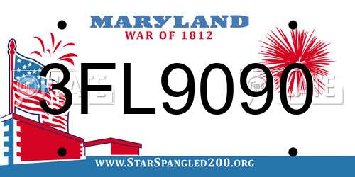 3FL9090 Maryland License Plate