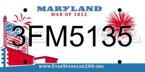 3FM5135 Maryland License Plate