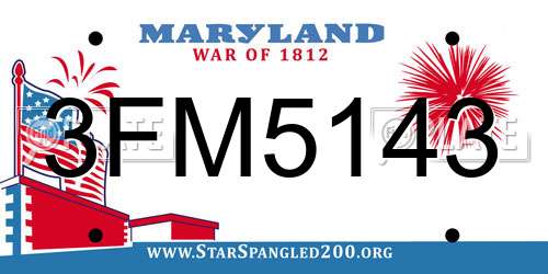 3FM5143 Maryland License Plate