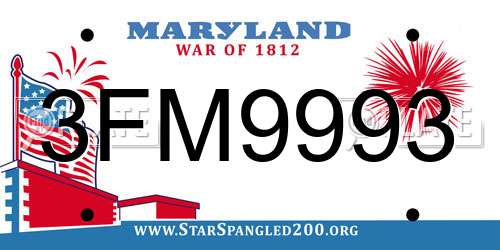 3FM9993 Maryland License Plate