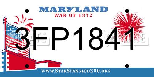 3FP1841 Maryland License Plate