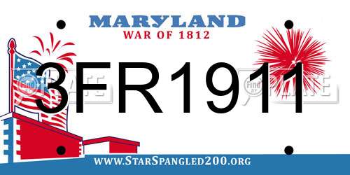 3FR1911 Maryland License Plate
