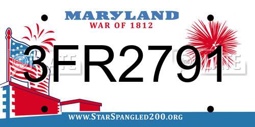 3FR2791 Maryland License Plate