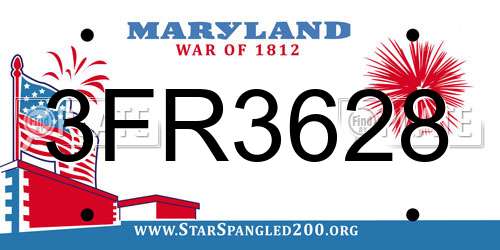 3FR3628 Maryland License Plate