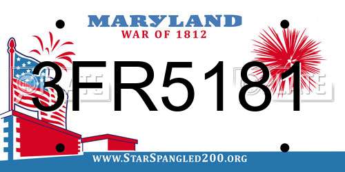 3FR5181 Maryland License Plate