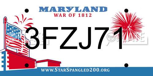 3FZJ71 Maryland License Plate