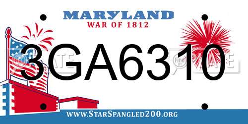 3GA6310 Maryland License Plate