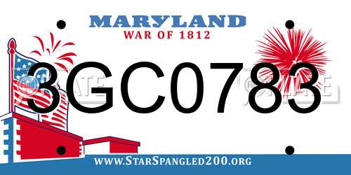 3GC0783 Maryland License Plate